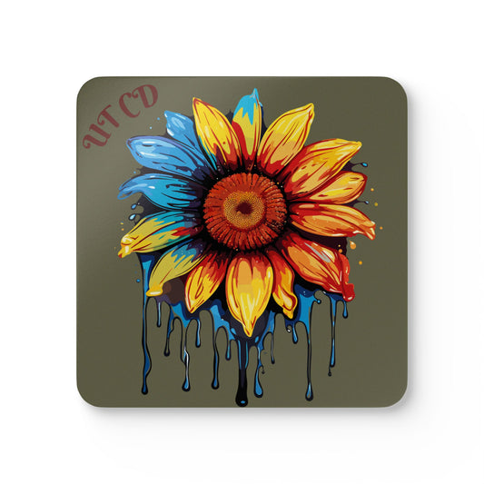 URBAN TIMES Vibrant Floral Coaster Set, Bohemian Drinkware, Home Decor, Gift for Nature Lovers, Kitchen Accessories, Eco-Friendly Coasters